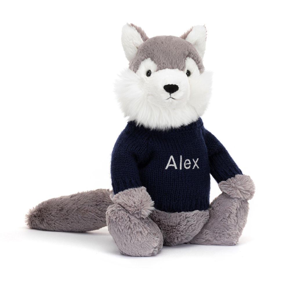 Jumpers Jellycat Bashful Wolf,31cm x 12cm x 9cm Šedé | UIAFR-6307
