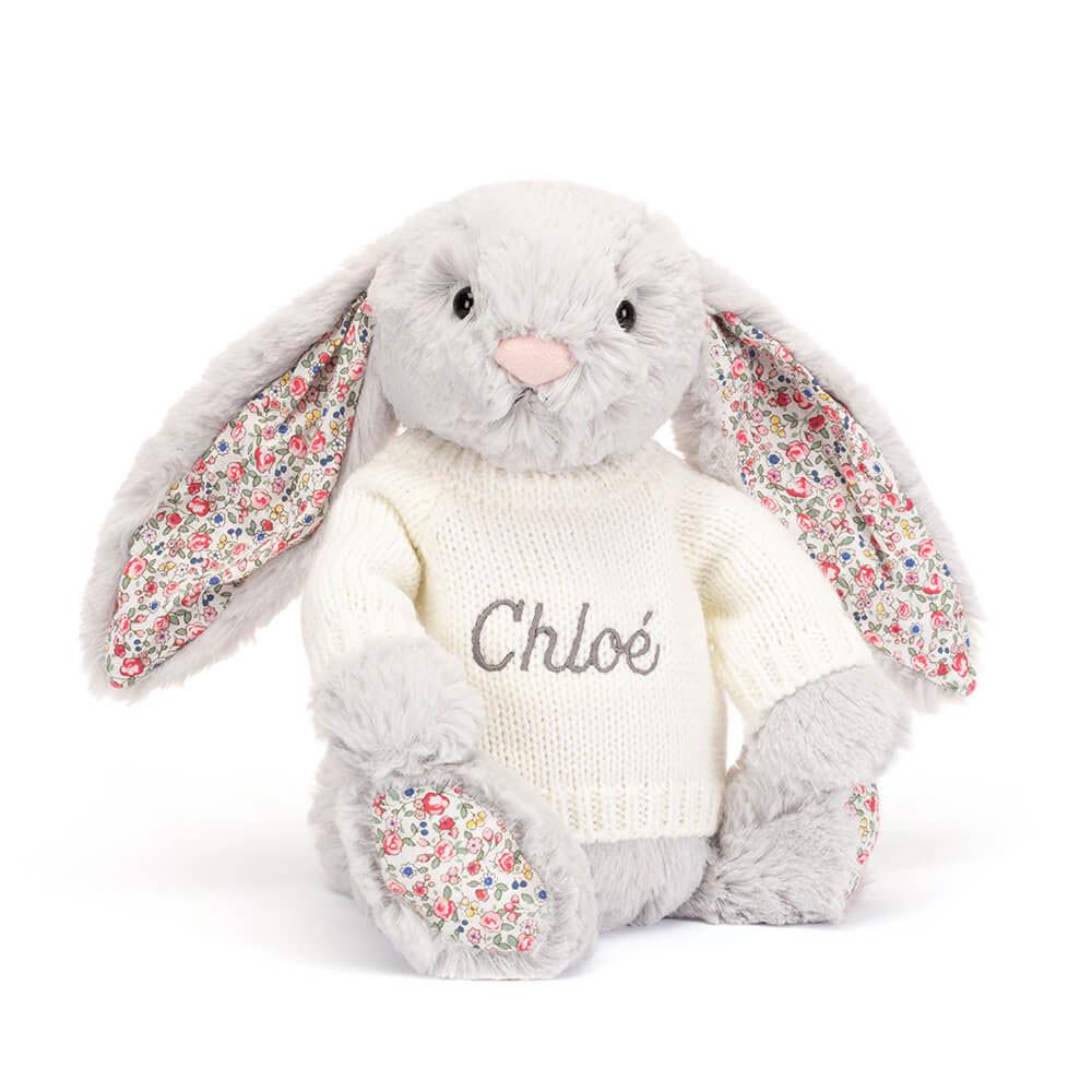 Jumpers Jellycat Blossom Bunny with Cream Jumper,31cm x 12cm x 9cm Šedé | RYSBV-2459