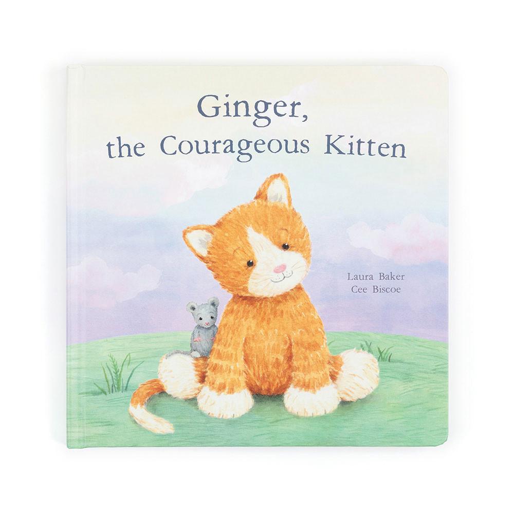 Knihy Jellycat Ginger, the Courageous Kitten,23cm x 23cm x 2cm Oranžové | ISMKL-8924