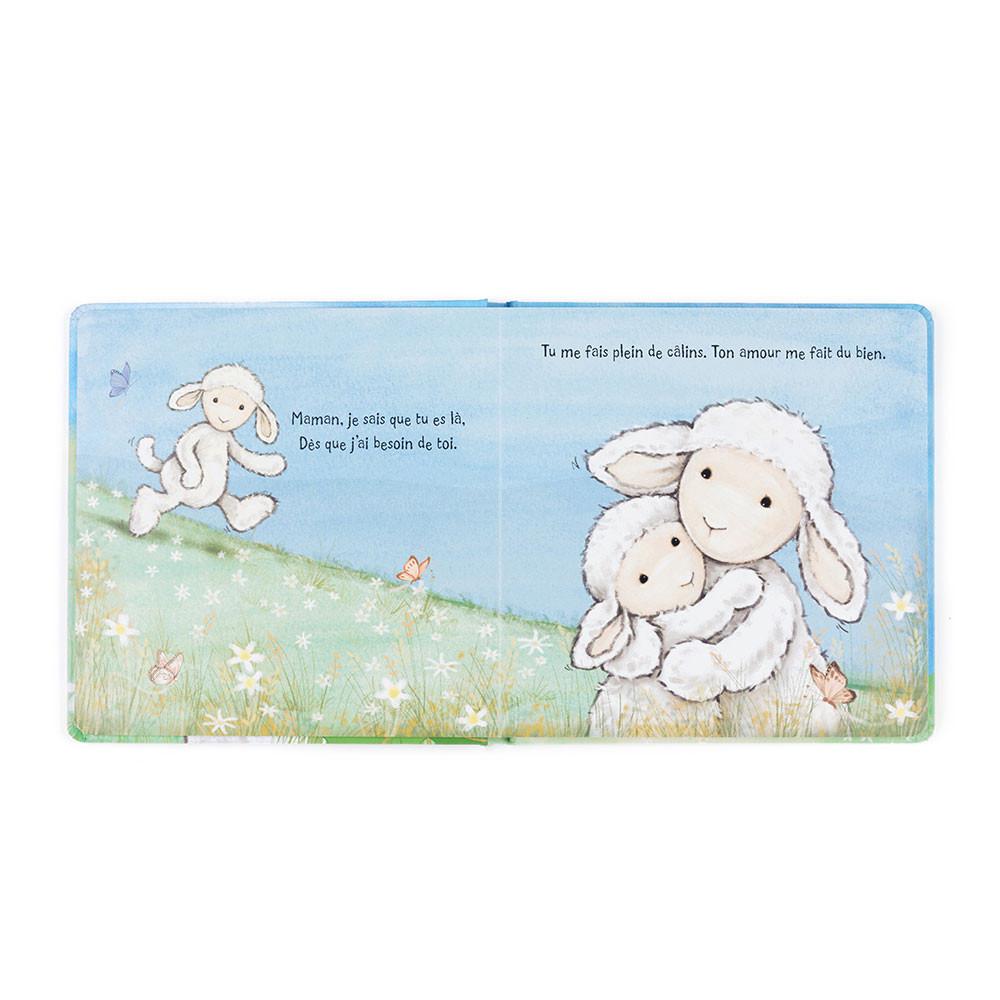 Knižka Aktivity Jellycat Agneau Timide Et Sa Maman Livre and Bashful Lamb Medium, Bílé | EOQSD-4852