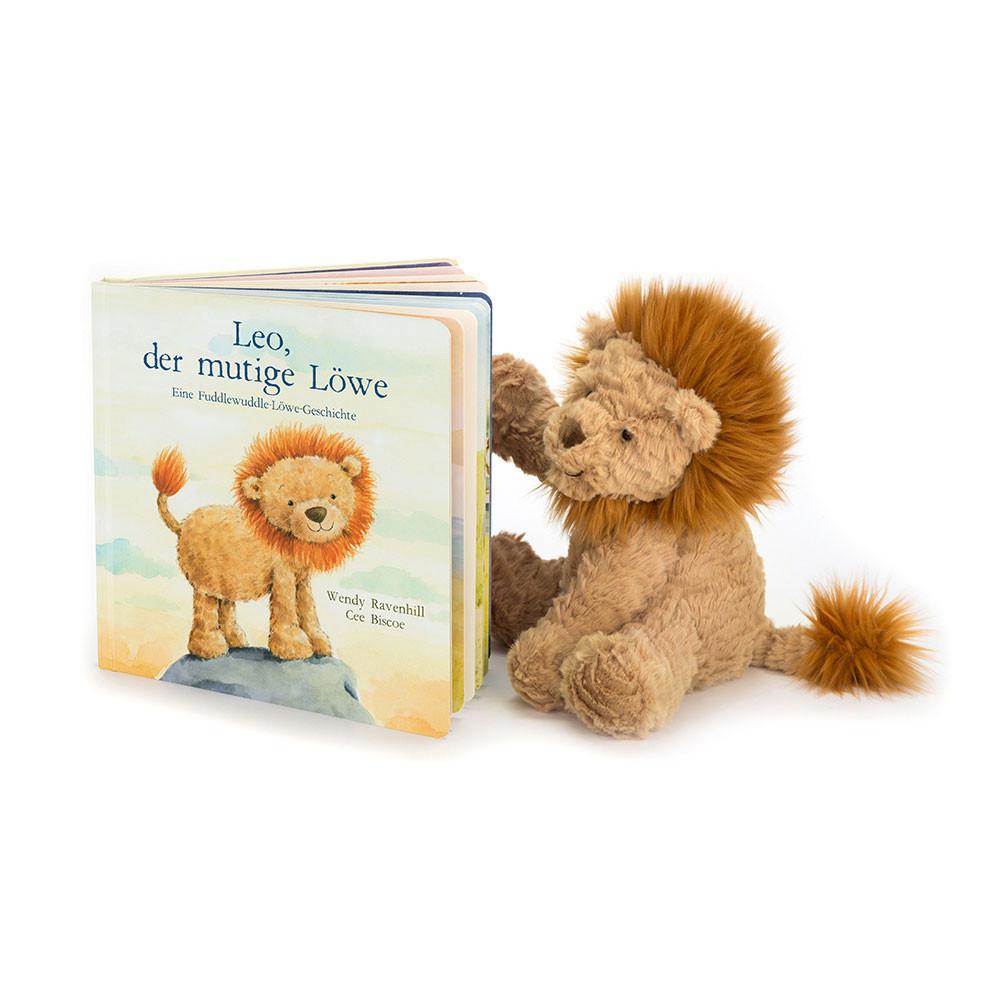 Knižka Aktivity Jellycat Leo, Der Mutige Lowe Buch and Fuddlewuddle Lion Medium, Hnědé | IGYSZ-8176