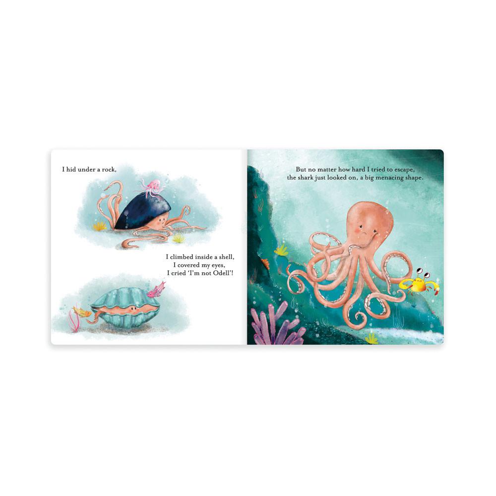 Knižka Aktivity Jellycat Odell, The Fearless Octopus,23cm x 23cm x 2cm Oranžové | RPAUX-3841