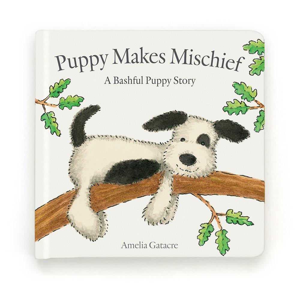 Knižka Aktivity Jellycat Puppy Makes Mischief and Bashful Puppy Medium, Bílé | BFGOP-4521