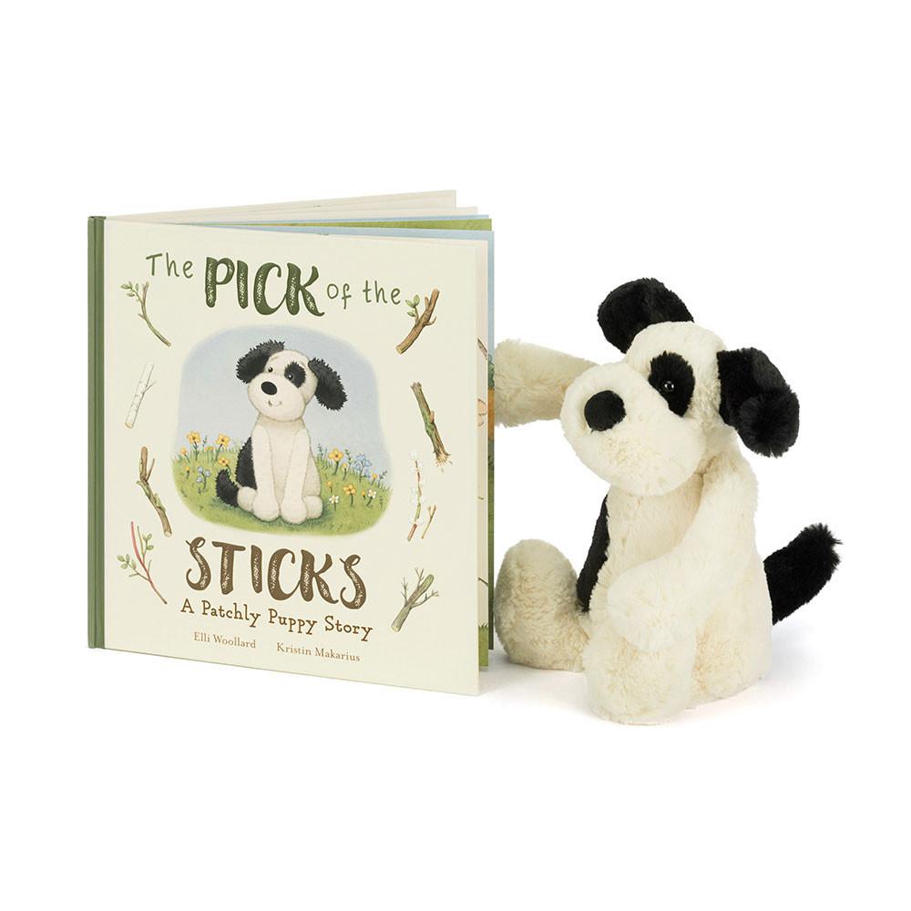 Knižka Aktivity Jellycat The Pick of the Sticks and Bashful Puppy Medium, Bílé | HLZPJ-9415