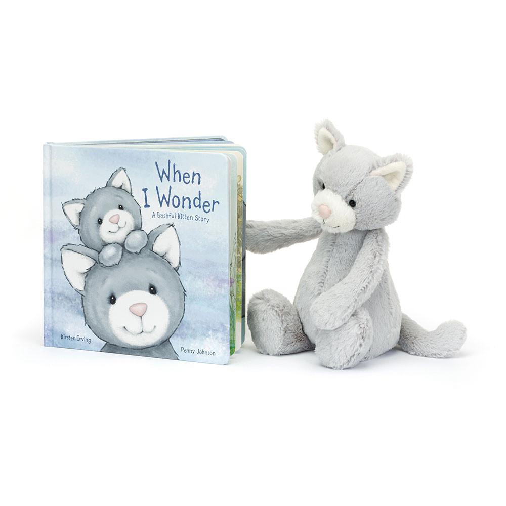 Knižka Aktivity Jellycat When I Wonder and Bashful Kitty Medium, Šedé | CUMFP-1574