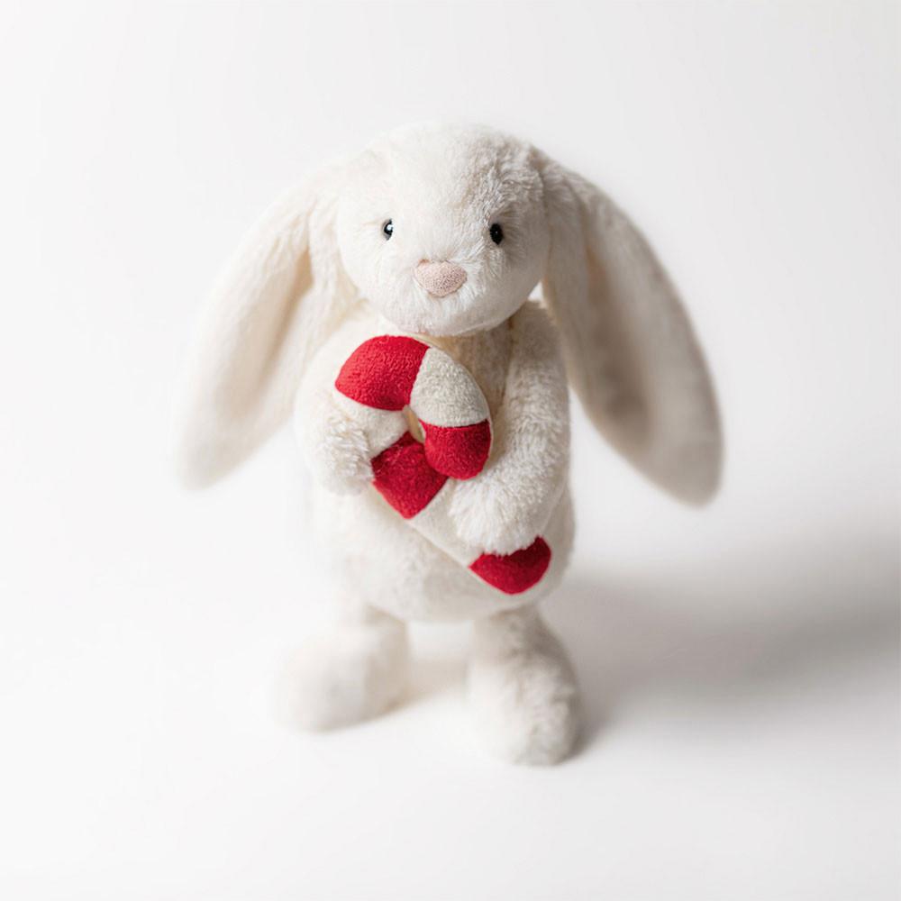Králícči Jellycat Plyšáci Bashful with Candy Cane,7.1in x 3.5in x 3.1in Bílé | AHDPZ-2340