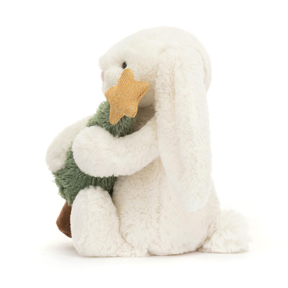 Králícči Jellycat Plyšáci Bashful with Christmas Tree,7.1in x 3.5in x 3.1in Bílé | KLHBS-5473