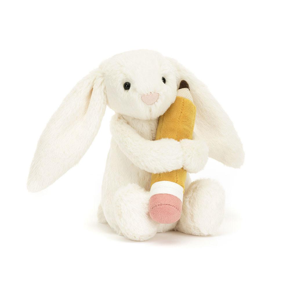 Králícči Jellycat Plyšáci Bashful with Pencil,7.1in x 3.5in x 3.1in Bílé | AEUDN-0391