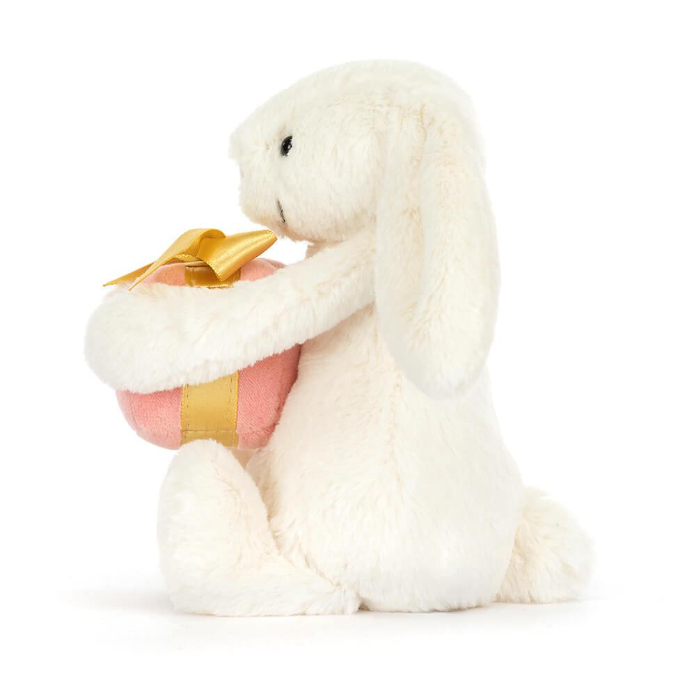 Králícči Jellycat Plyšáci Bashful with Present,18cm x 9cm x 8cm Bílé | JHLFD-4908