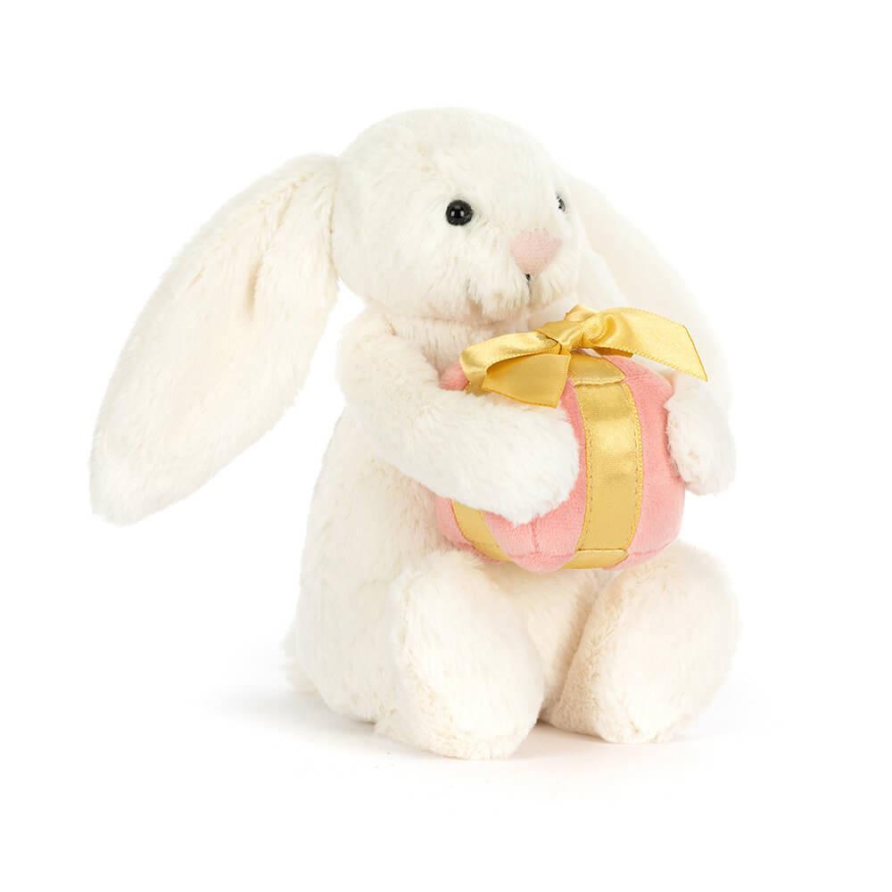 Králícči Jellycat Plyšáci Bashful with Present,18cm x 9cm x 8cm Bílé | JHLFD-4908