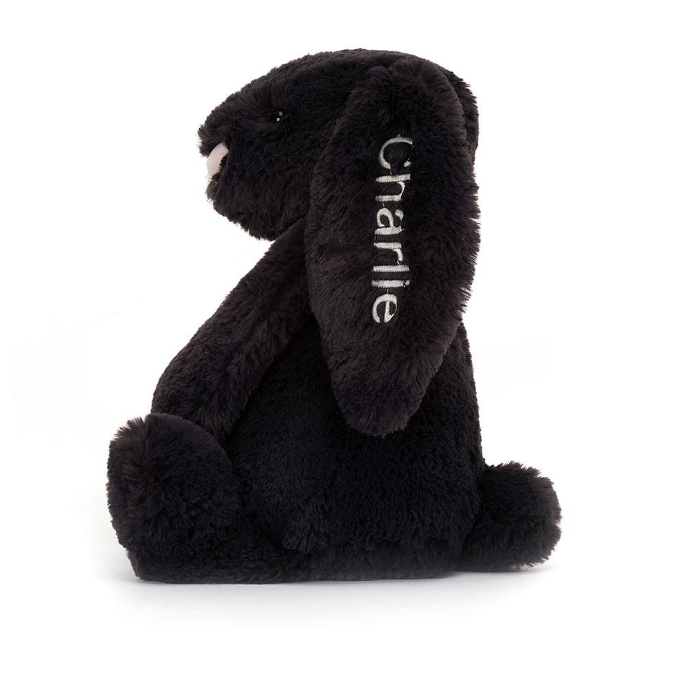Králíček Jellycat Plyšáci Bashful Inky Bunny Medium,31cm x 12cm x 9cm Černé | CIPMS-6427