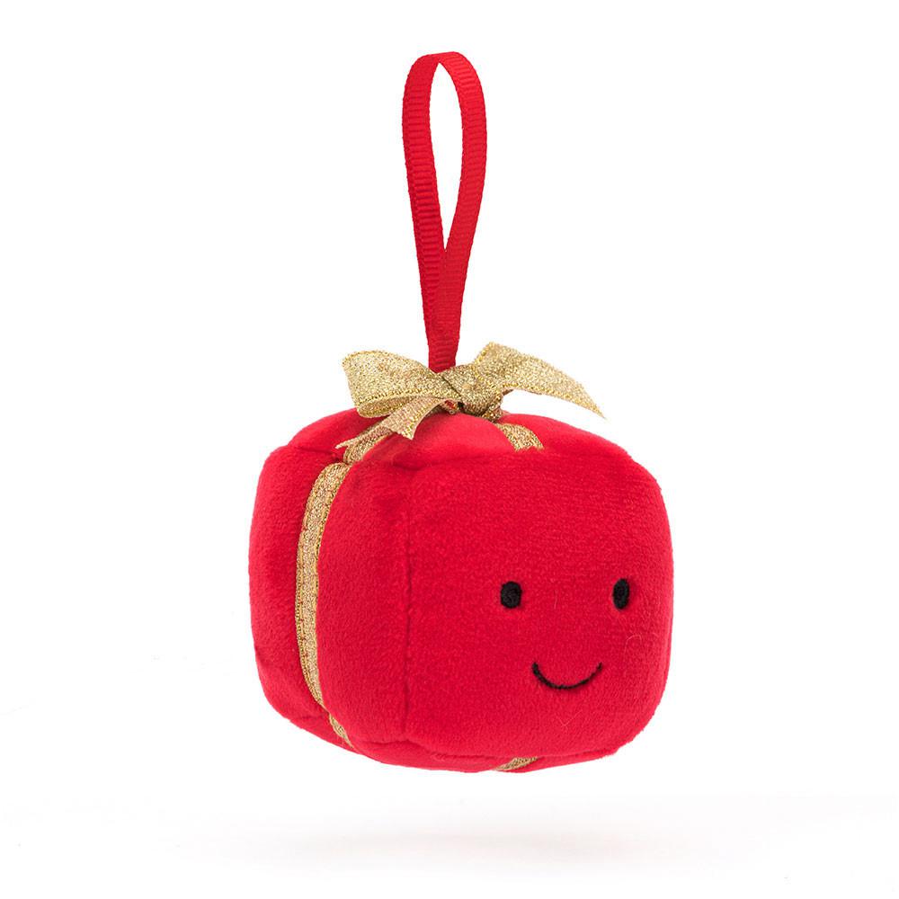 Objekty Jellycat Plyšáci Amuseables Festive Folly Present,13cm x 7cm x 7cm Červené | XZJHV-2653