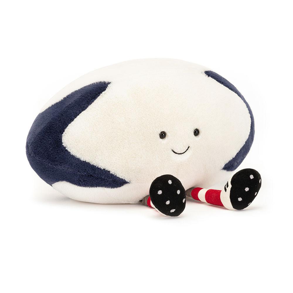 Sportovní Jellycat Plyšáci Amuseables Rugby Ball,18cm x 29cm x 13cm Bílé | WSXTN-7324