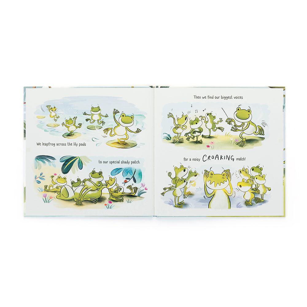 Story Knihy Jellycat A Fantastic Day for Finnegan Žábičky,26cm x 26cm x 1cm Zelene | AYSGE-5240