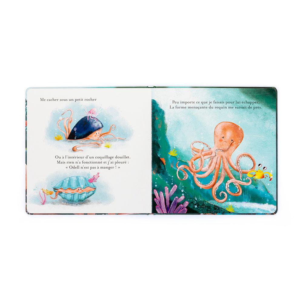 Story Knihy Jellycat Odell, La Petite Pieuvre Courageuse Livre,23cm x 23cm x 2cm Oranžové | DEAZR-2967