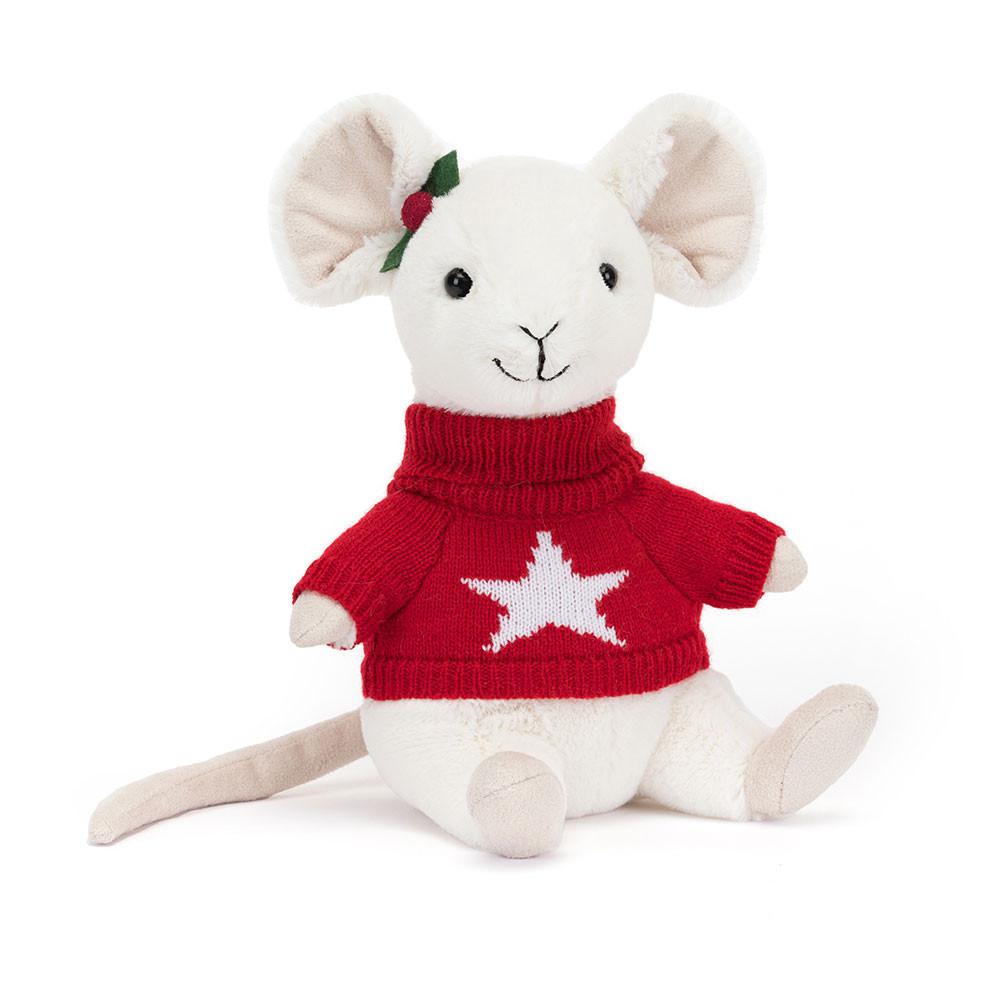 Woodland Jellycat Plyšáci Merry Mouse Jumper,18cm x 9cm x 7cm Bílé | UCSTD-3102