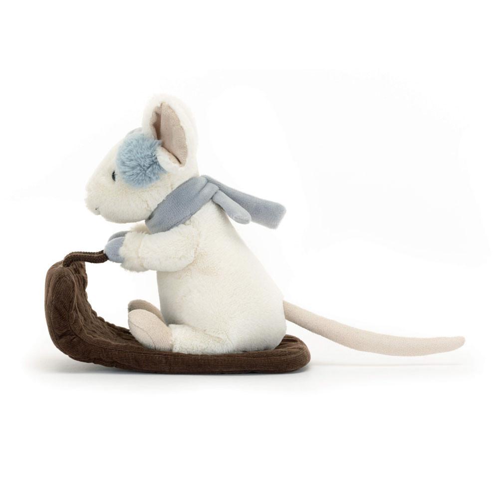 Woodland Jellycat Plyšáci Merry Mouse Sleighing,18cm x 11cm x 17cm Bílé | EWPXY-6930