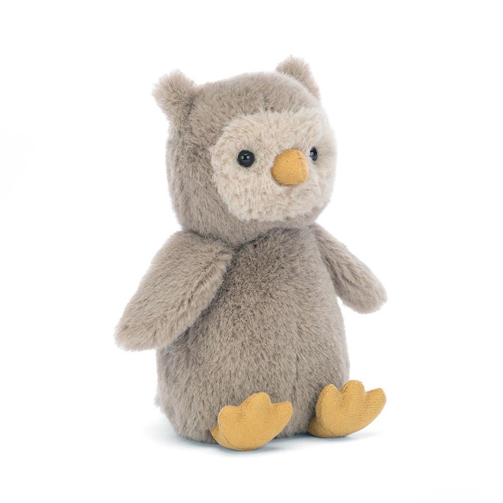 Woodland Jellycat Plyšáci Nippit Owl,14cm x 7cm x 6cm Šedé | CPAUX-5021