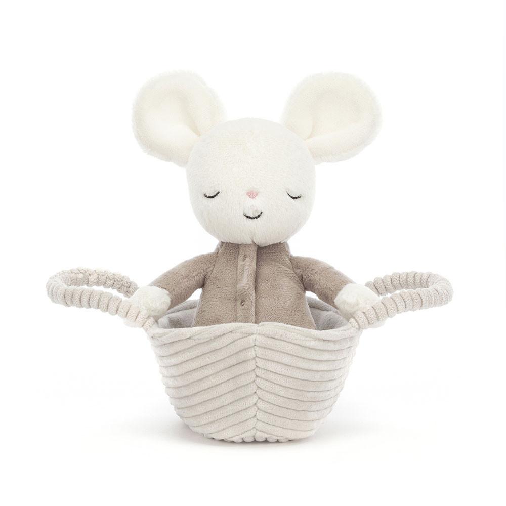 Woodland Jellycat Plyšáci Rock-a-Bye Mouse,12cm x 9cm x 20cm Bílé | SZXTP-9468